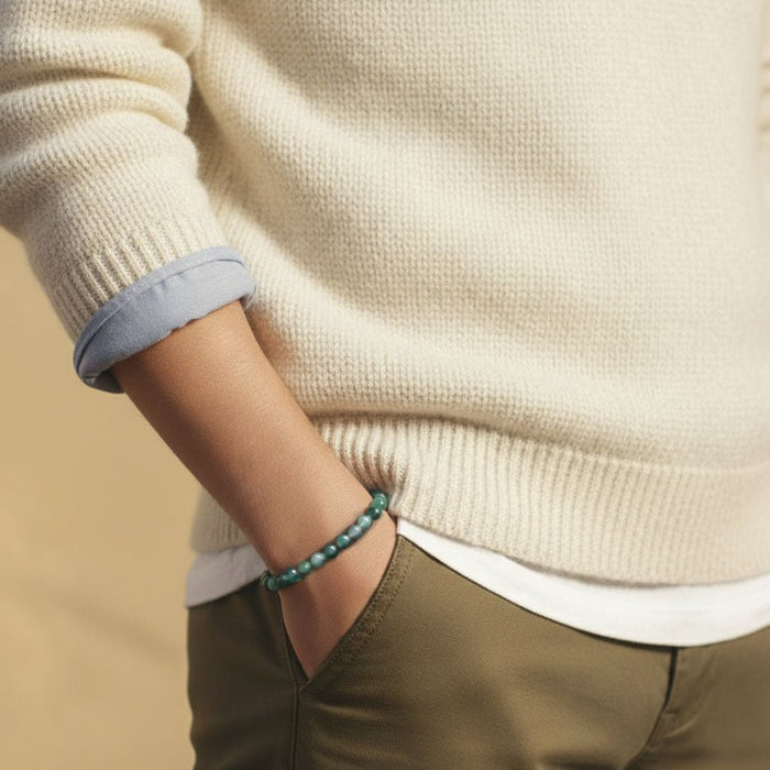 Burmese Mixed Green Jade Bracelet XVII (7mm) - Secondary Specimen