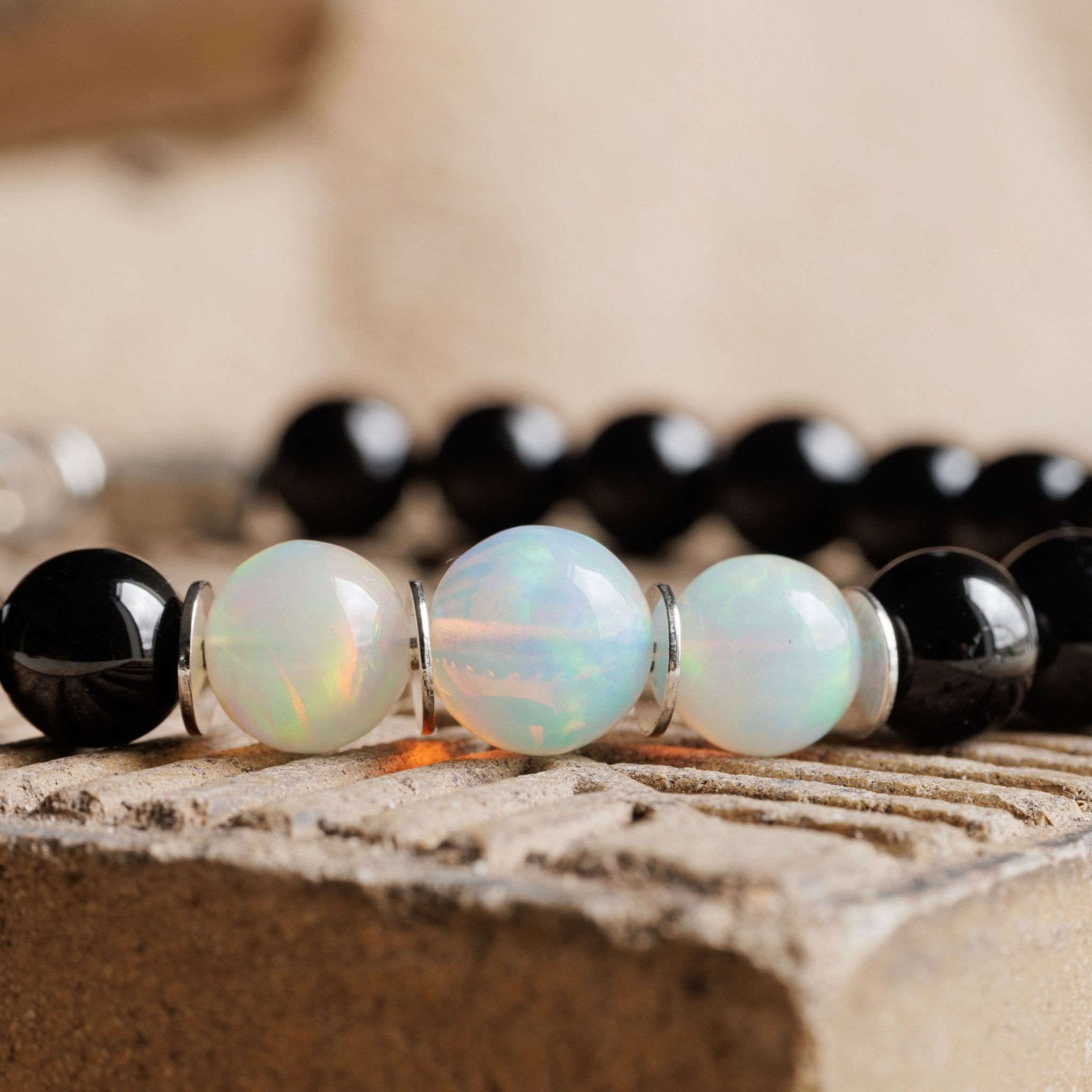 Opal - Black Tourmaline Bracelet I (6-8mm)