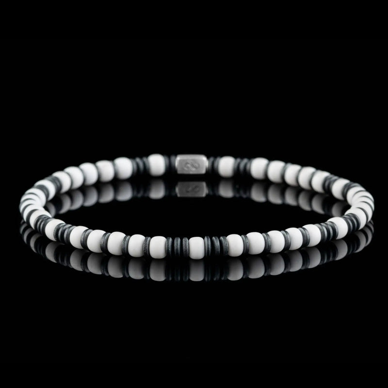 Hematite - White Bracelet VIII (4mm)