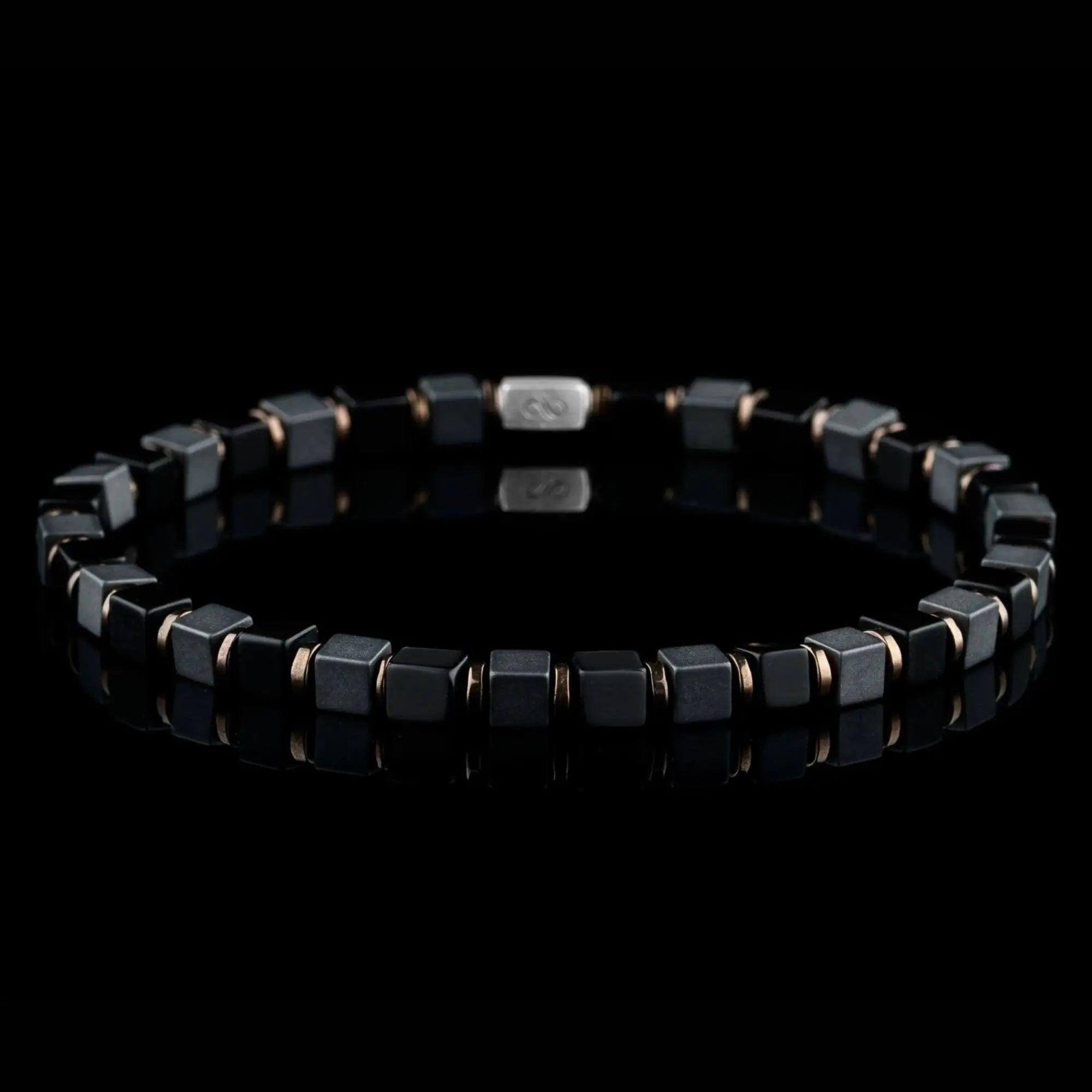 Pulsera de Ónix Negro - Hematita I (4mm)