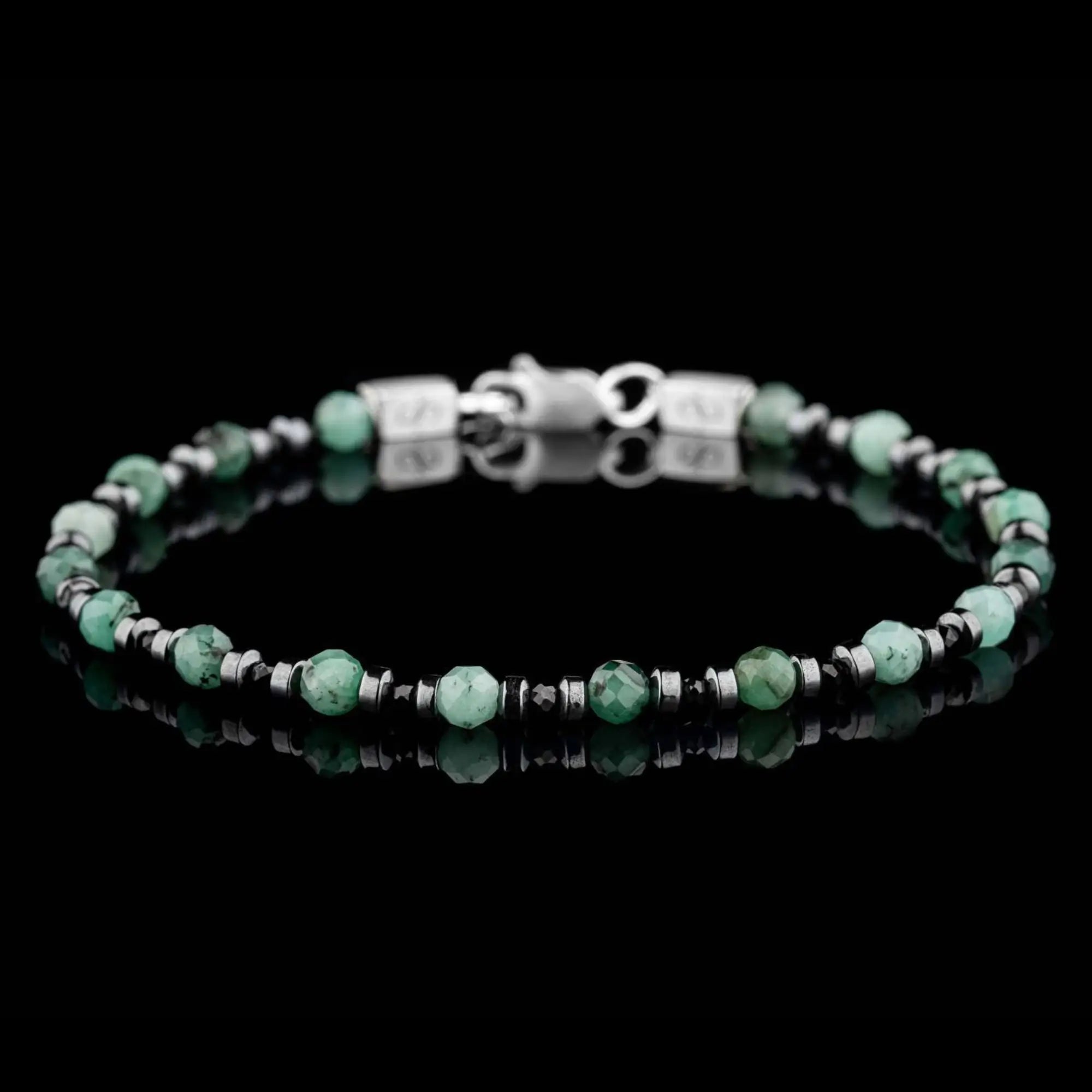 Emerald - Black Spinel Bracelet (4mm)