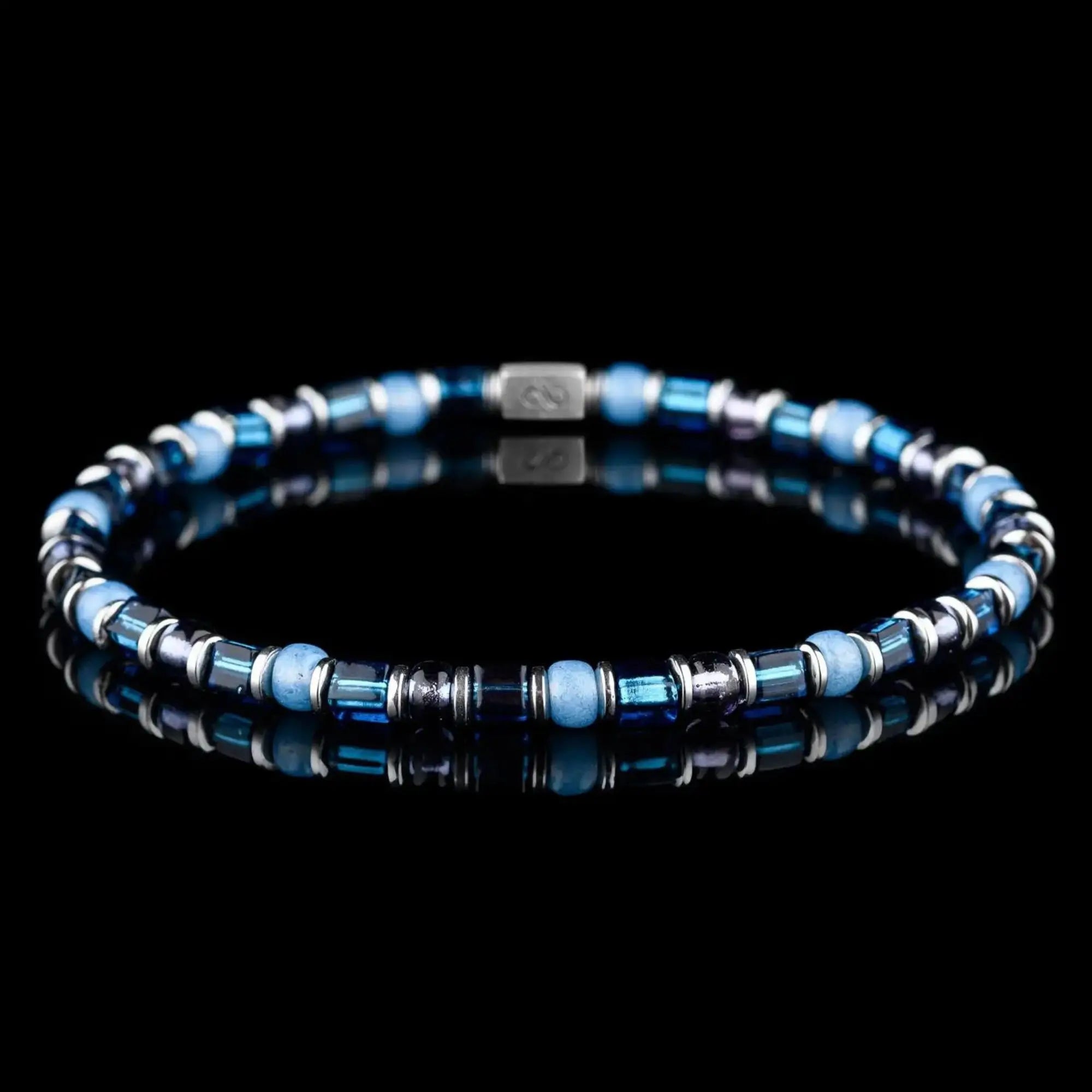 Hematita - Pulsera Multitono Azul I (4mm)