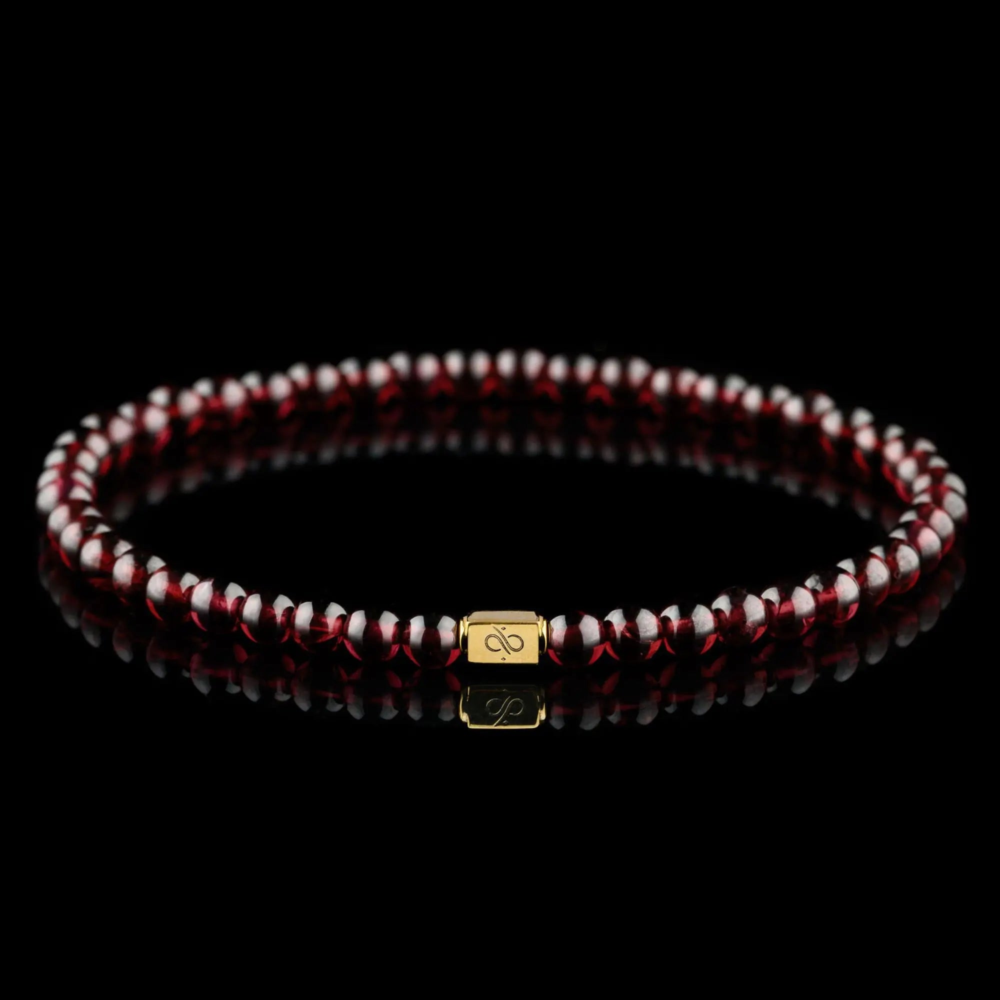 Pulsera de Oro con Granate Rojo I (4mm)