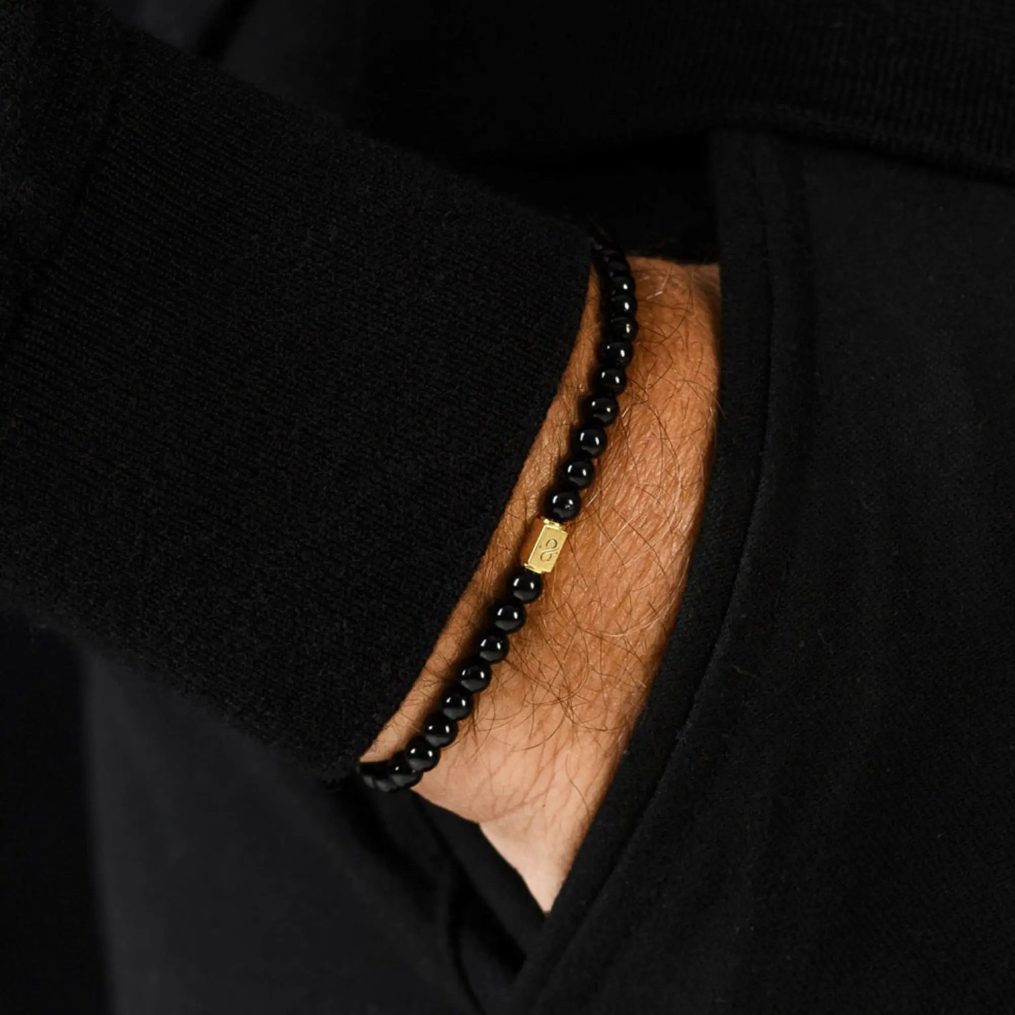 Black Tourmaline Gold Bracelet II (4mm)