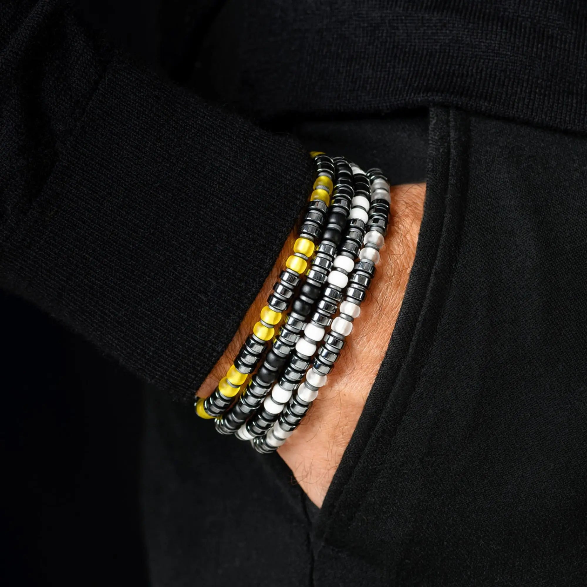 Dark Hematite Yellow Bracelet I (6mm)