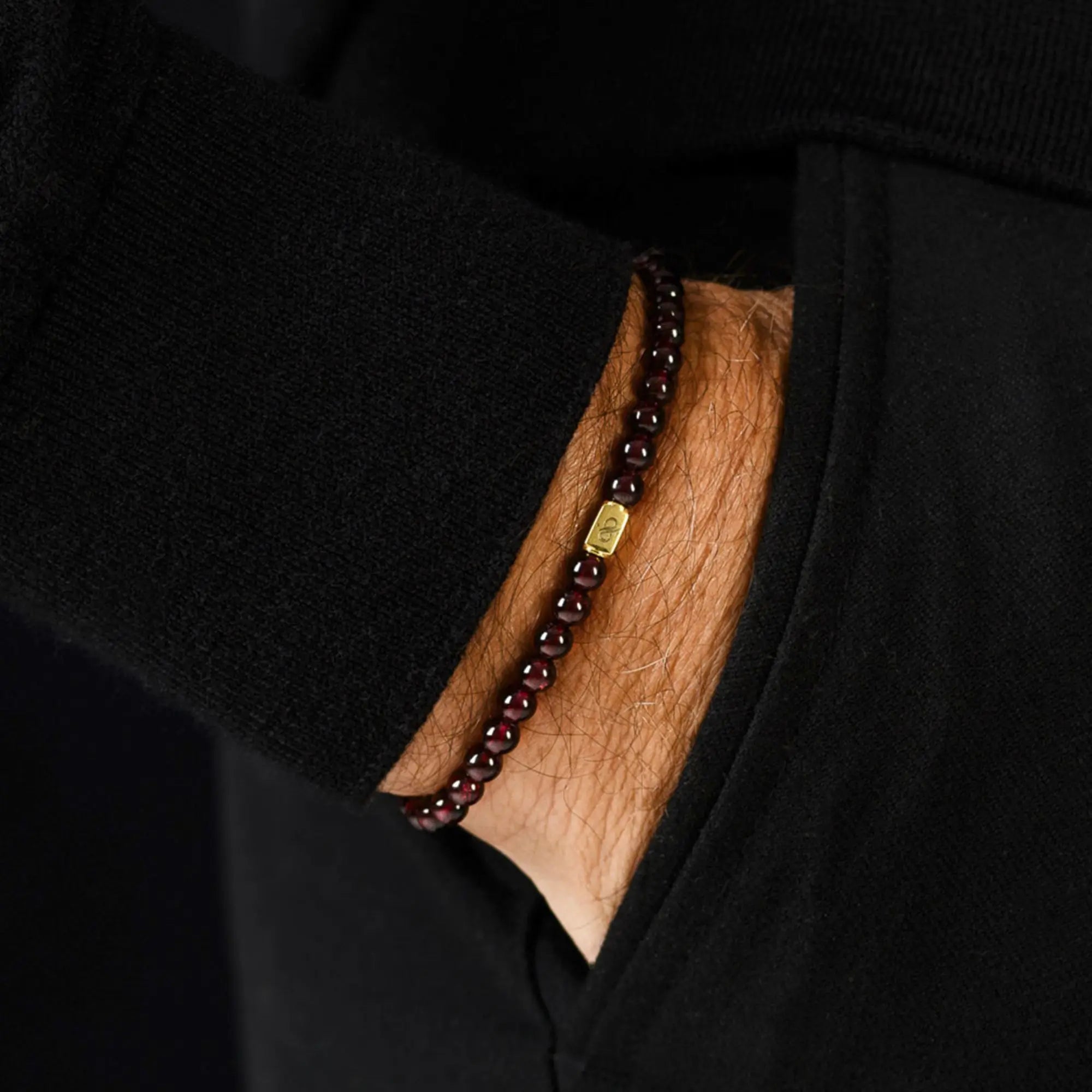 Red Garnet Gold Bracelet I (4mm)