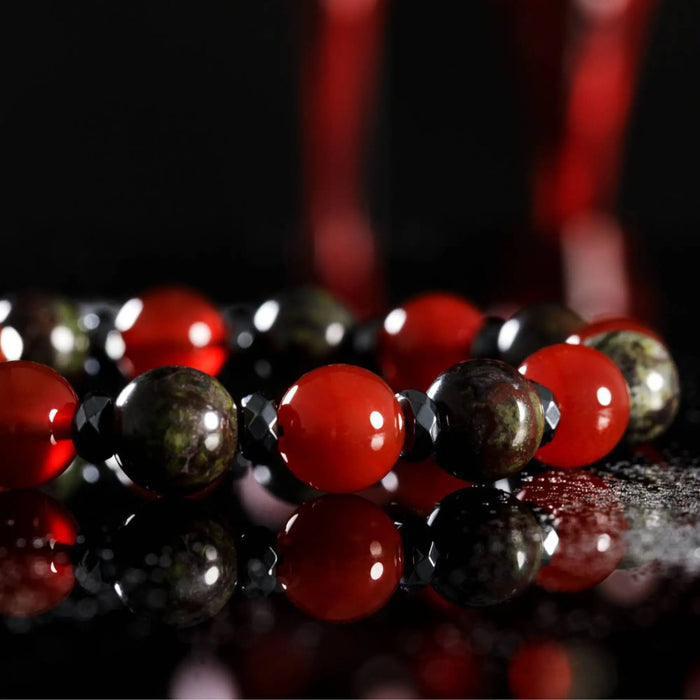 Dragon Blood﻿﻿﻿ Jasper - Carnelian Bracelet IV (10mm) - Secondary Specimen