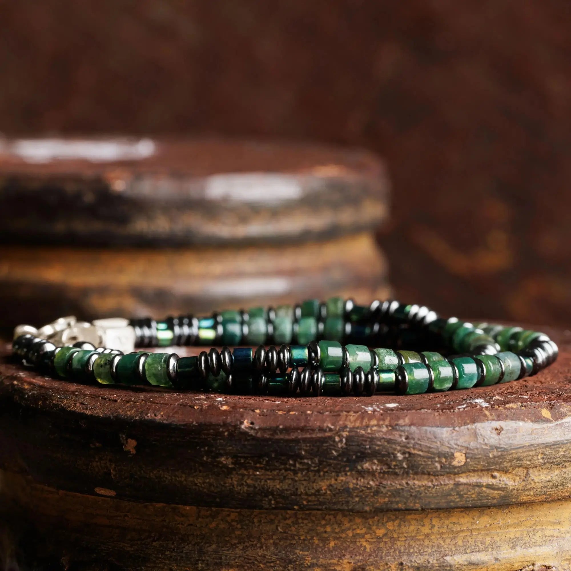 Moss Agate Bracelet I (4mm)