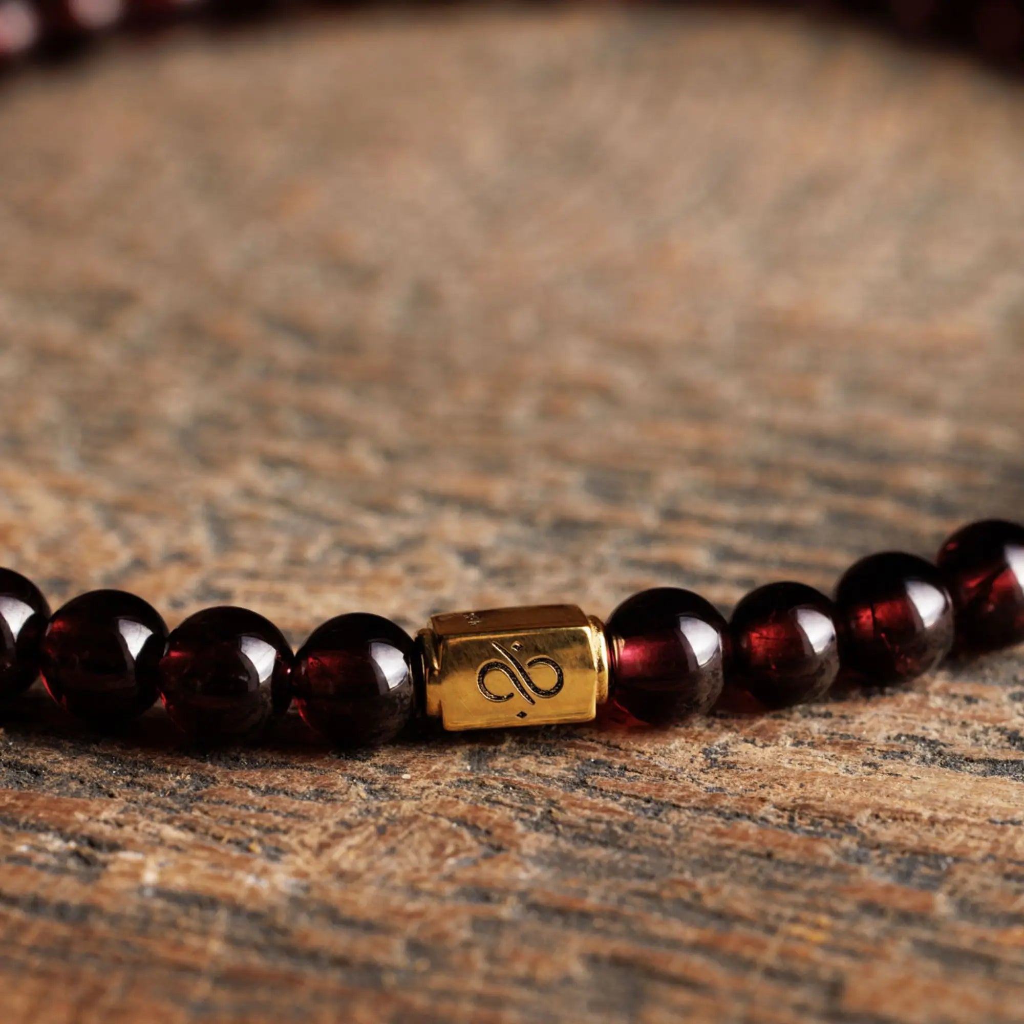 Red Garnet Gold Bracelet I (4mm)