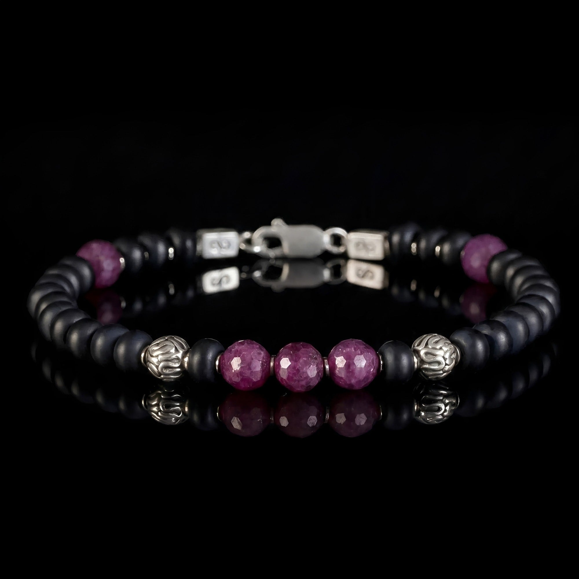 Ruby - Black Onyx Bracelet I (6mm)