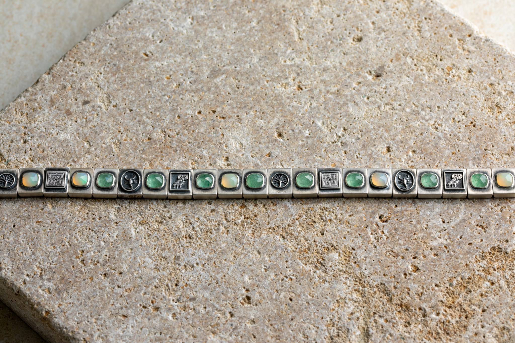 Varnos Green Aventurine - Opal Bracelet (11mm) (8538539032911)